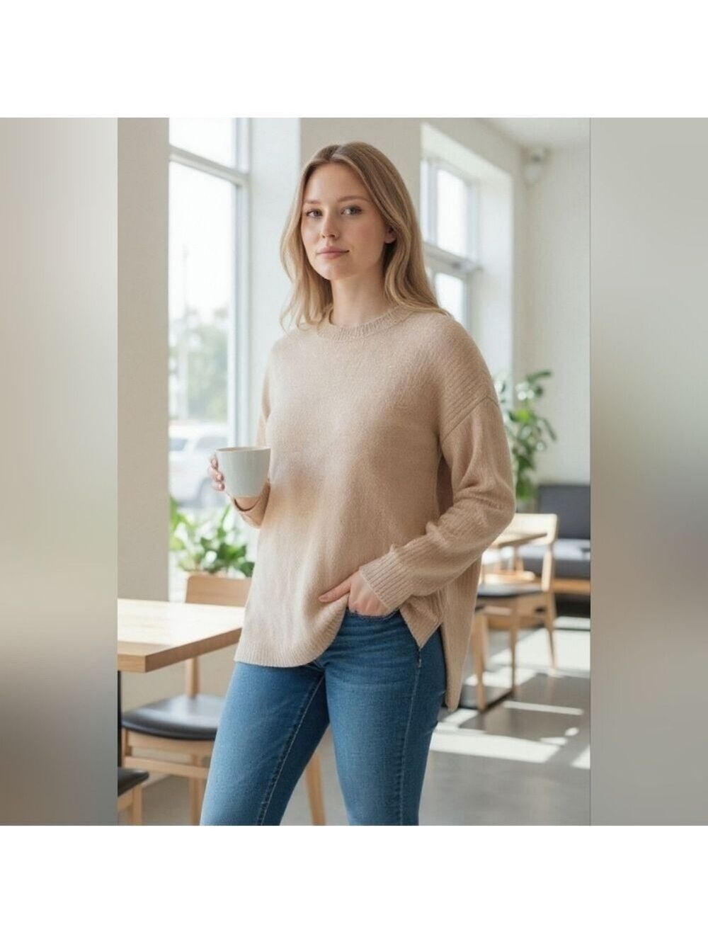 H&M Tan Sweater Large